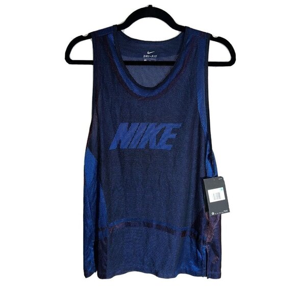 NIKE Training Dry Womens Tank Top Light Weight Mesh Shiny NEW NWTS Medium (M) - Picture 1 of 8